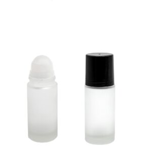 ROLL-ON 50 ML. SATINATO CON SFERA PLASTICA E CAPPUCCIO NERO LUCIDO