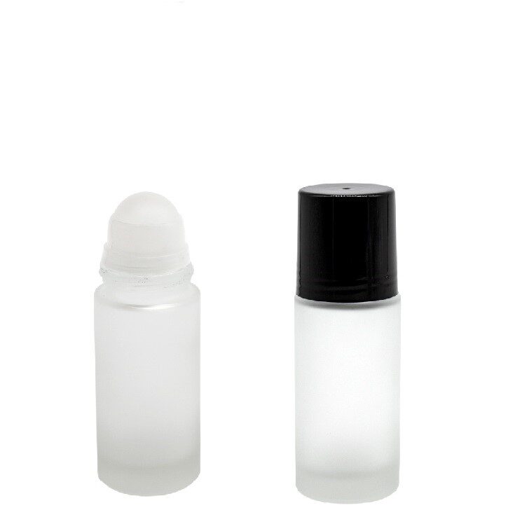 ROLL-ON 50 ML. SATINATO CON SFERA PLASTICA E CAPPUCCIO NERO LUCIDO